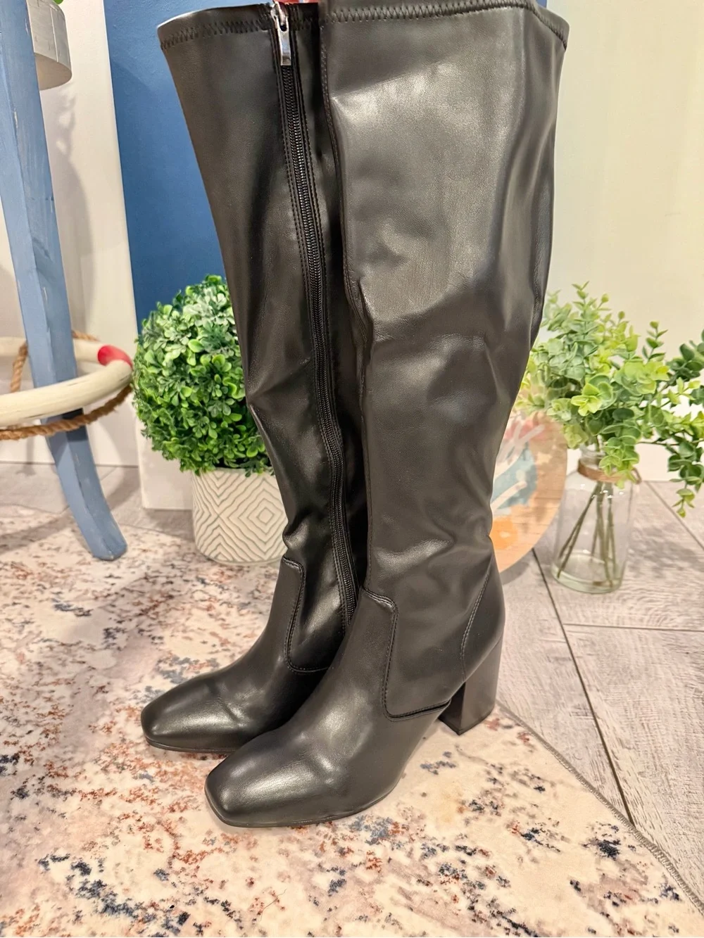 Franco Sarto Talfer Black Knee High Boots 10